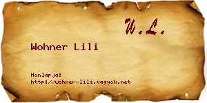 Wohner Lili névjegykártya