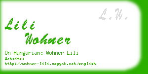 lili wohner business card